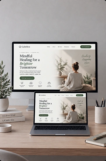Website design and development mockups